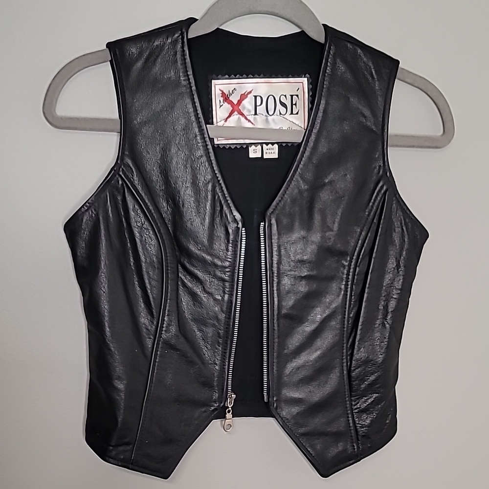 Harley-Davidson Women's Size Small Black genuine Leather Motorcycle Vest - Picture 6 of 10